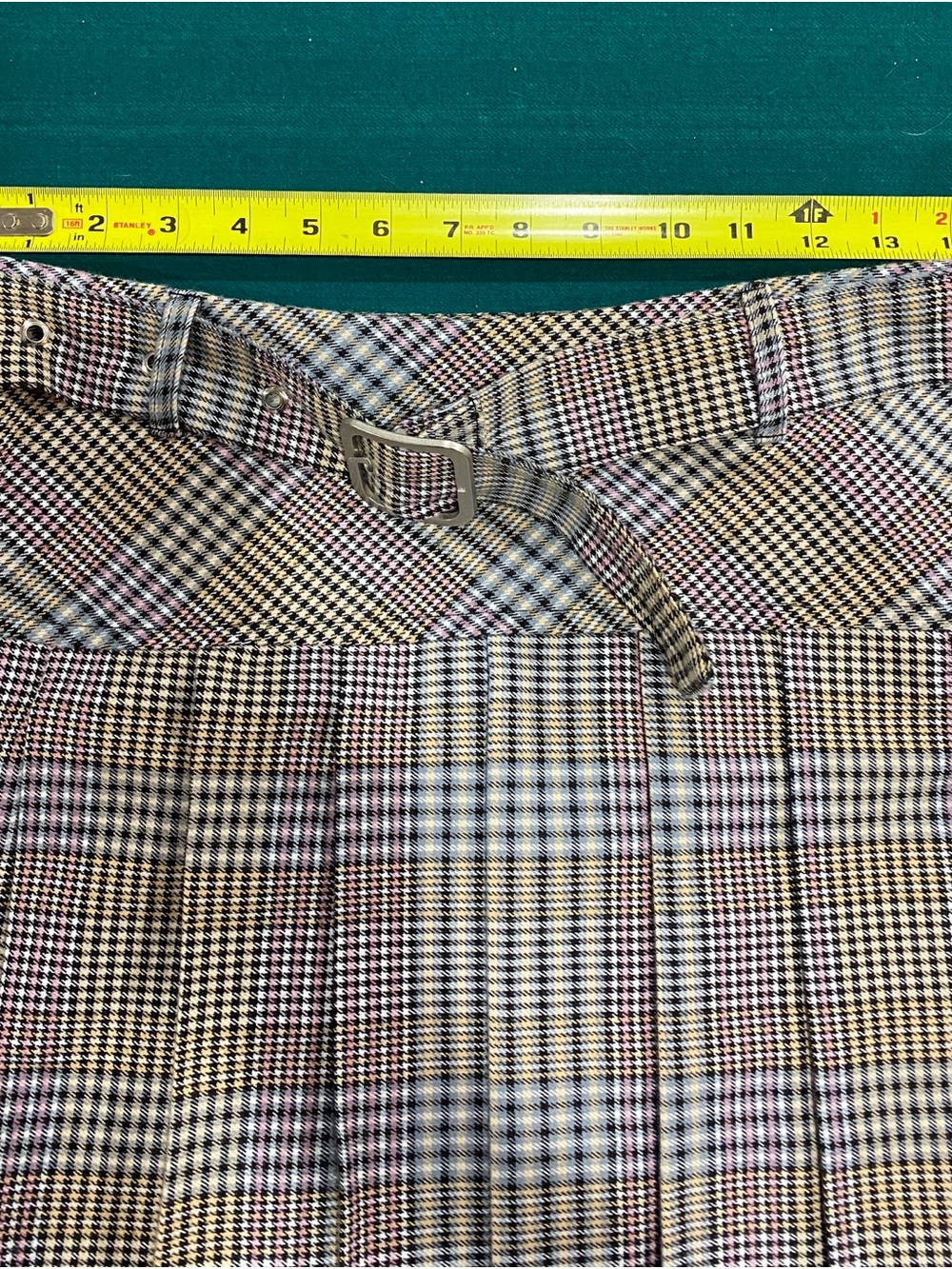 CALI 1850 Plaid Pleated Mini Skirt with Matching Belt - Multicolor - Picture 7 of 8